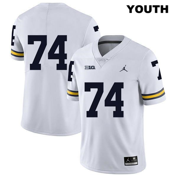 Youth NCAA Michigan Wolverines Ben Bredeson #74 No Name White Jordan Brand Authentic Stitched Legend Football College Jersey WO25X03ZU